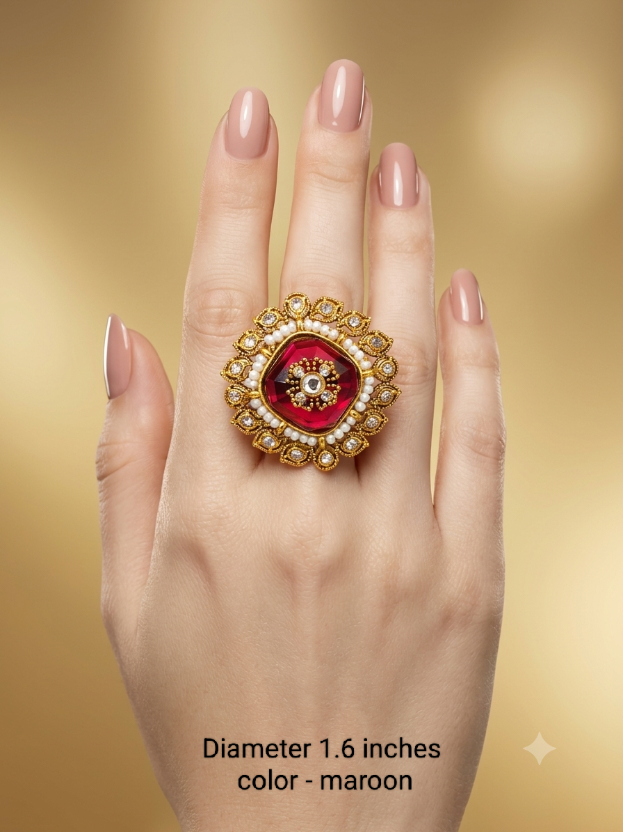 Kundan Adjustable  Finger Rings