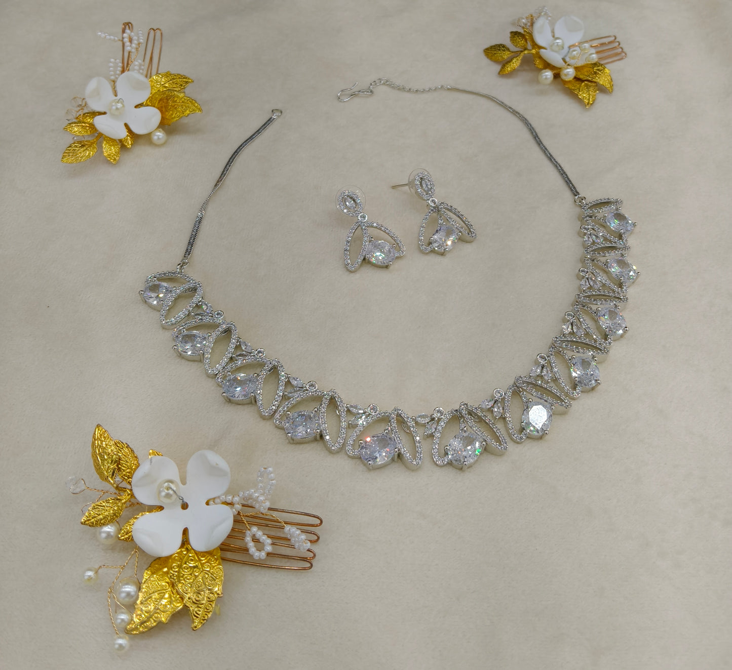 American Diamond AD Necklace Alexa Set