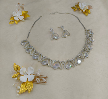 American Diamond AD Necklace Alexa Set