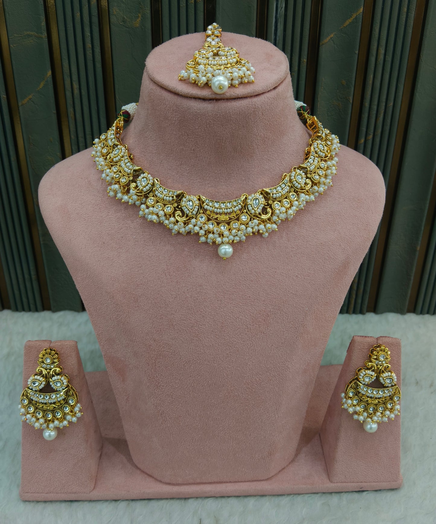 White Kundan necklace Set/ kundan Indian jewellery kundan Jeet sets