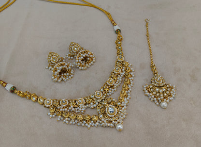White Kundan necklace Set/ kundan Indian jewellery kundan Dony sets
