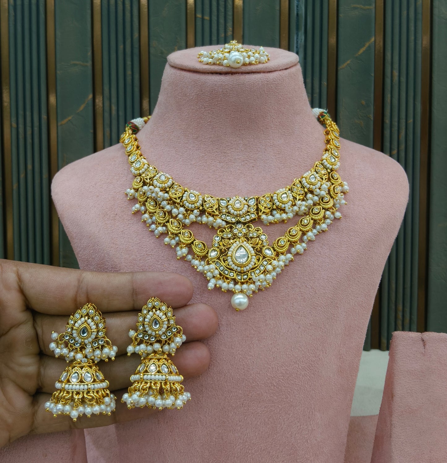 White Kundan necklace Set/ kundan Indian jewellery kundan Dony sets