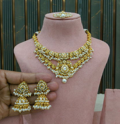 White Kundan necklace Set/ kundan Indian jewellery kundan Dony sets
