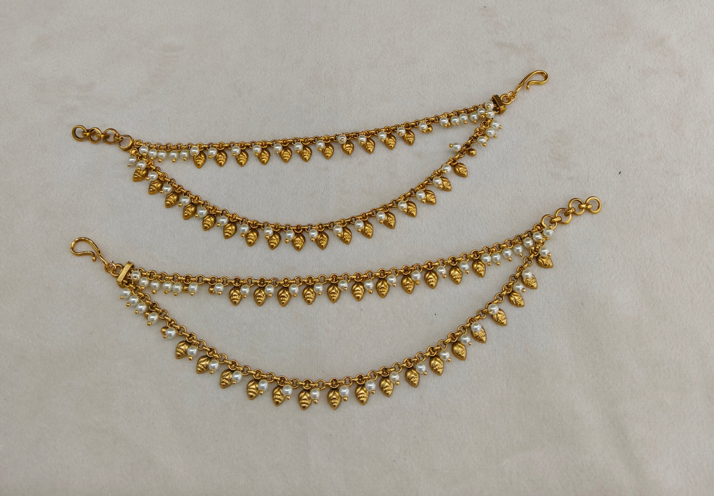 White Gold polki Indian sahare earchains