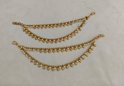 White Gold polki Indian sahare earchains