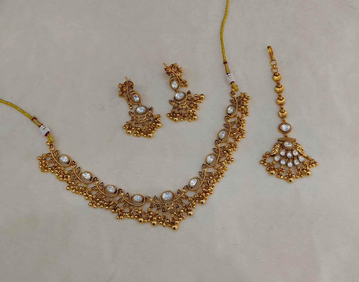 Gold Polki Kundan necklace Set/ Gold kundan Indian jewelry kundan Joda sets