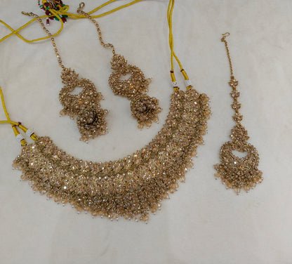 Antique Crystal Necklace Indian Jewellery Shallu Set