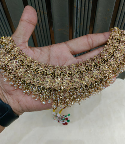 Antique Crystal Necklace Indian Jewellery Shallu Set