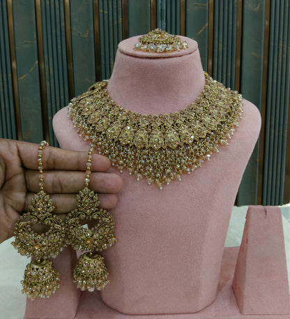 Antique Crystal Necklace Indian Jewellery Shallu Set