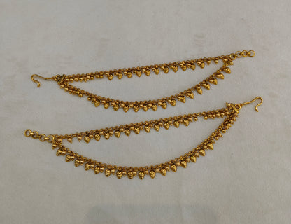 Gold polki Indian sahare earchains