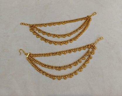 Gold polki Indian sahare earchains