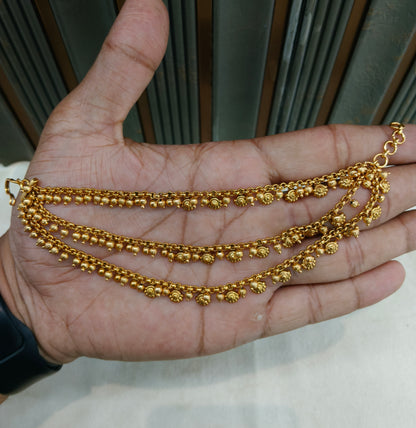 Gold polki Indian sahare earchains