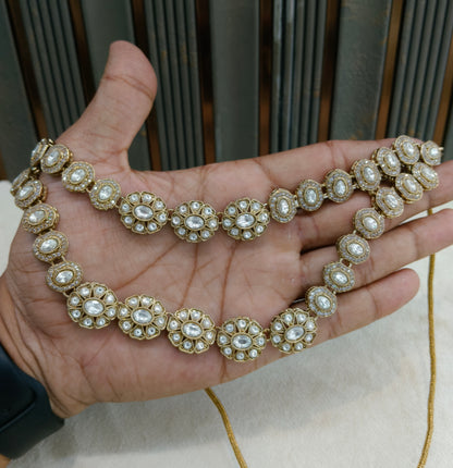 Antique Moissanite Kundan Necklace Jewellery layered Ronit  Set