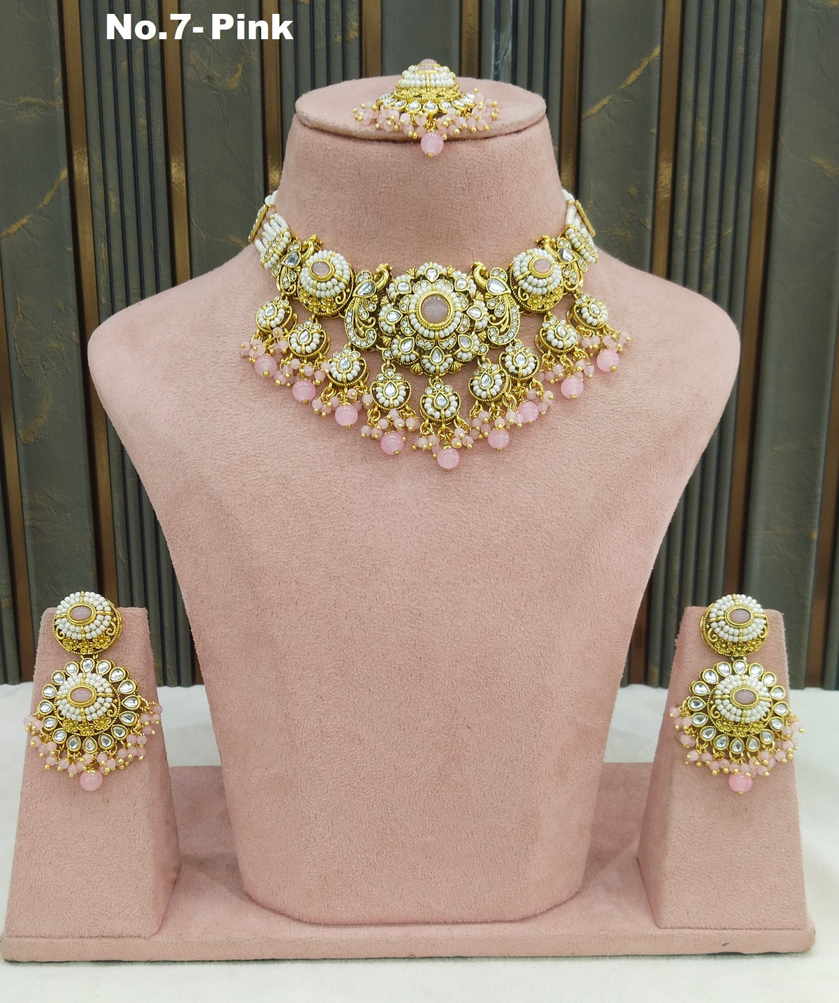 Pink Kundan Choker Indian jewellery Priyanka sets