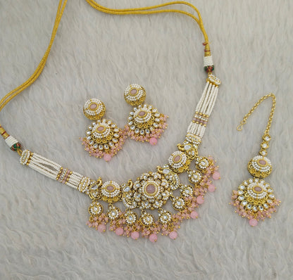 Pink Kundan Choker Indian jewellery Priyanka sets