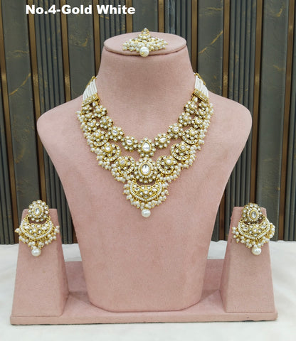 Gold White Kundan necklace Set/ Indian jewellery kundan Shreya sets