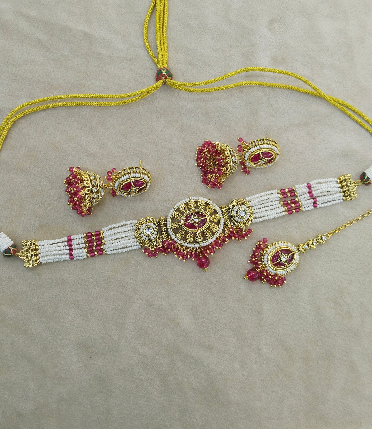 Majenta Kundan choker Set/ kundan choker Kundan Reema Set