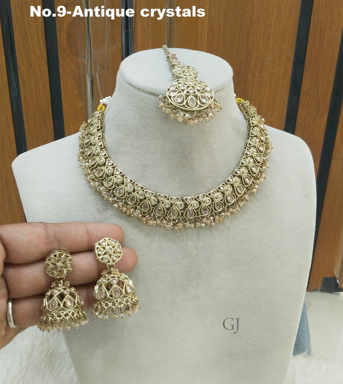 Antique Gold Necklace Set/ Antique gold Indian Ekta Jewellery