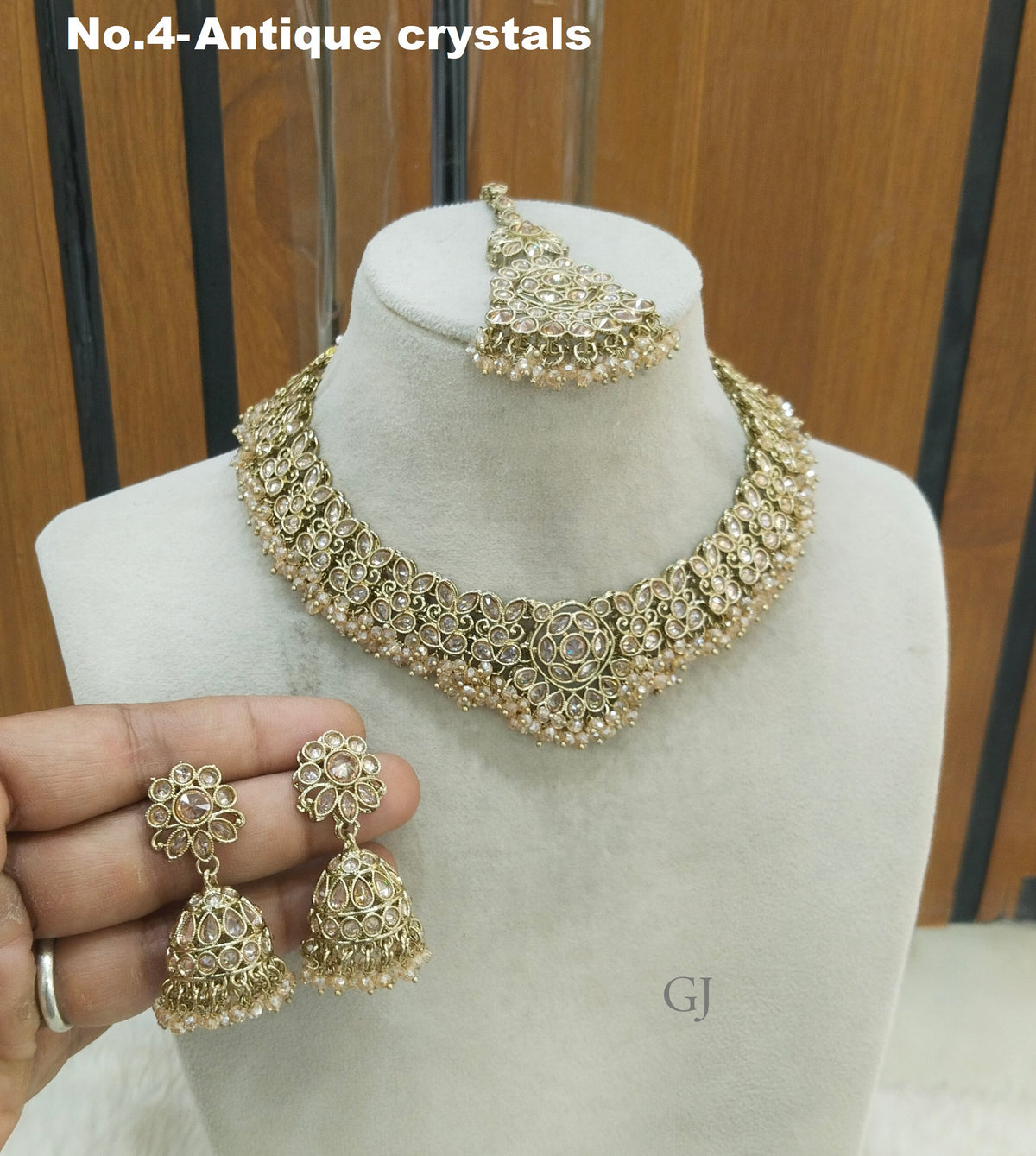 Antique Gold Necklace Set/ Antique gold Indian Ekta Jewellery