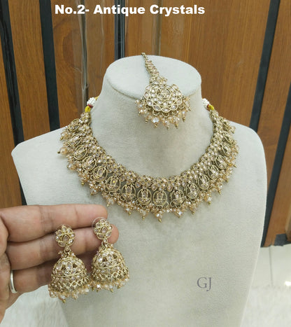 Antique Gold Necklace Set/ Antique gold Indian Ekta Jewellery