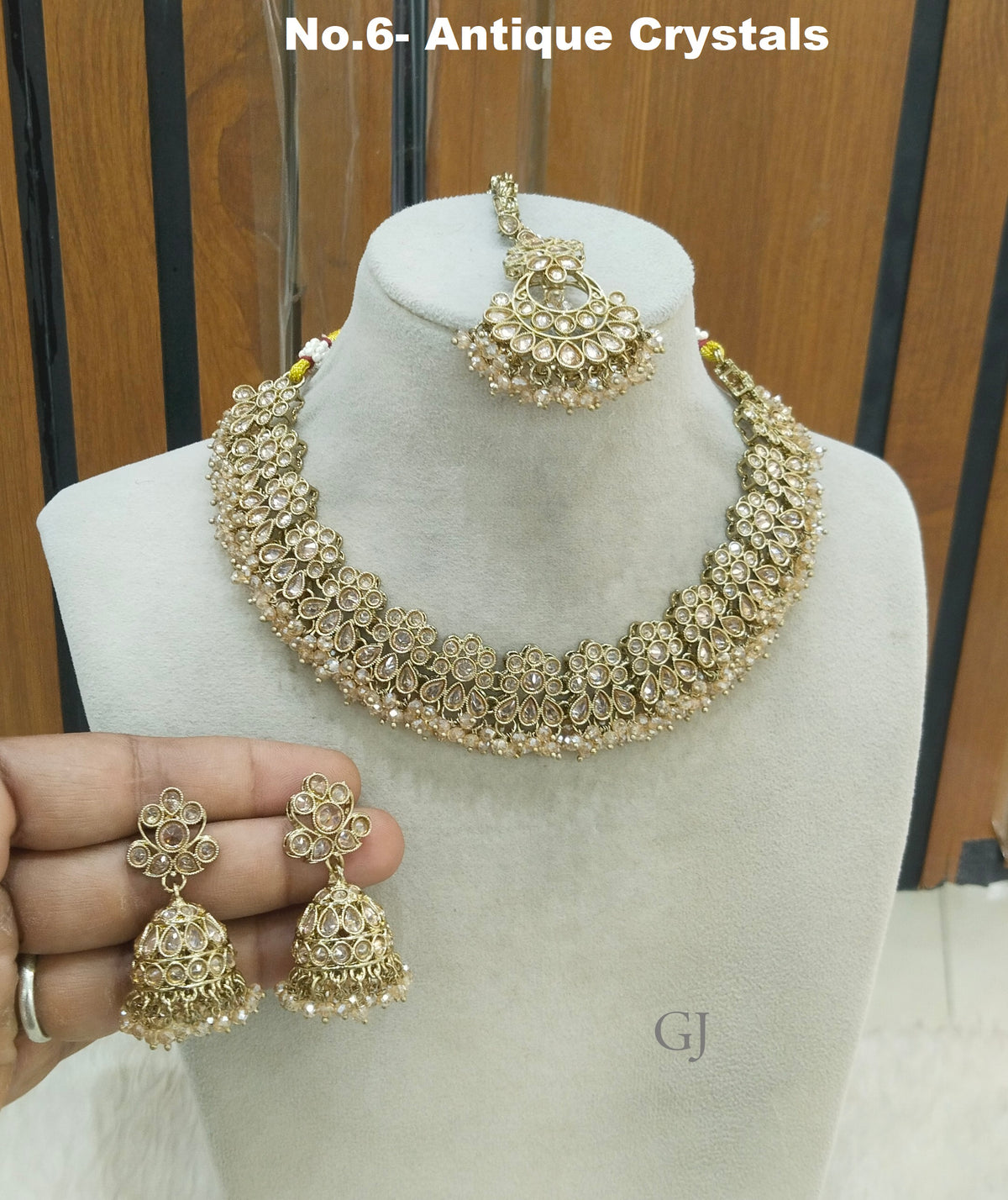 Antique Gold Necklace Set/ Antique gold Indian Ekta Jewellery