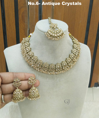 Antique Gold Necklace Set/ Antique gold Indian Ekta Jewellery