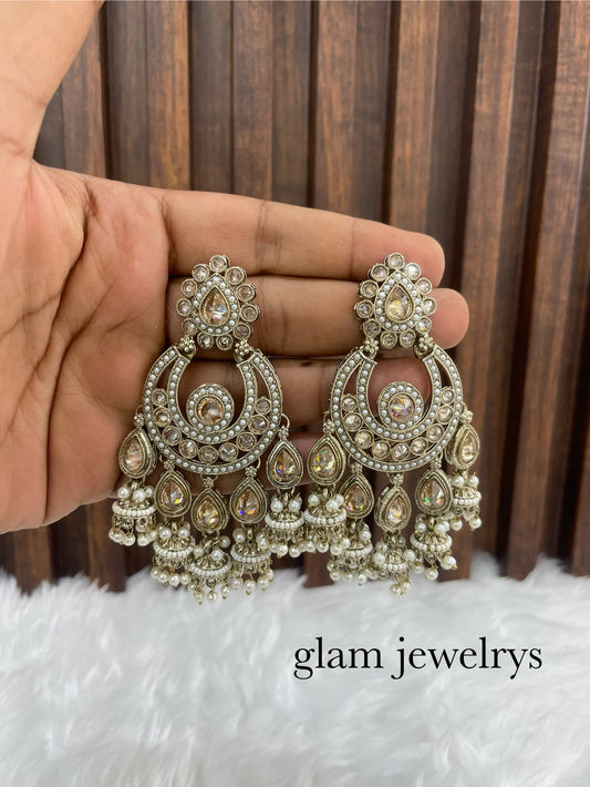 Antique Gold Bollywood Indian Sarpunch Earrings