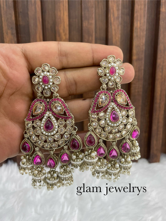 Ranicolor Antique Gold Bollywood Indian Mela Earrings