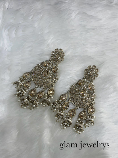 Antique Gold Bollywood Indian Sarpunch Earrings
