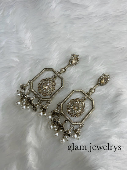 Antique Gold Bollywood Indian Sarpunch Earrings