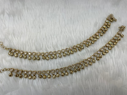 Antique Gold Anklets Jhanjar Payal Indian Jewellery