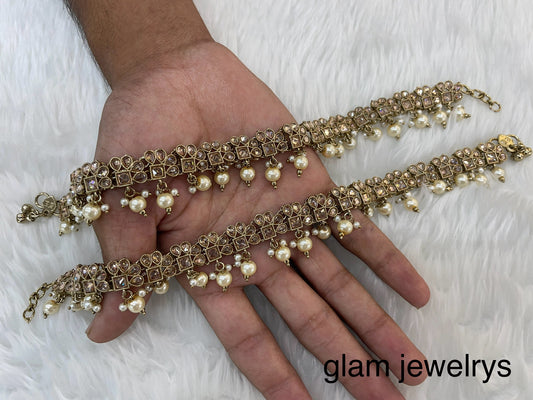 Antique Gold Anklets Jhanjar Payal Indian Jewellery