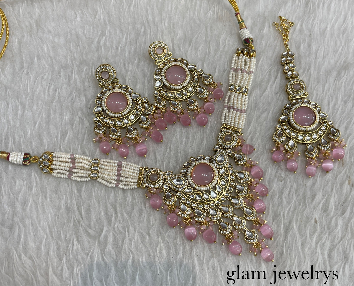 Baby Pink kundan Choker Indian jewellery Rinki sets