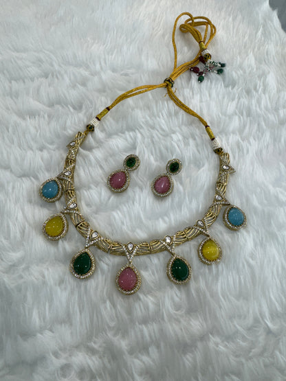 Multi color Necklace Indian Jewellery Emma Set
