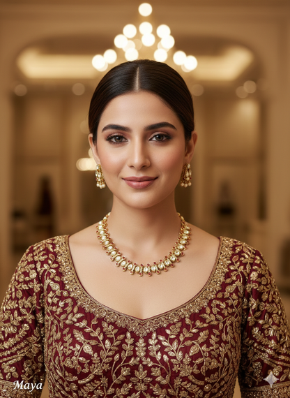 Pastel Green Gold Moissanite Kundan Necklace Indian Jewellery Massy Set