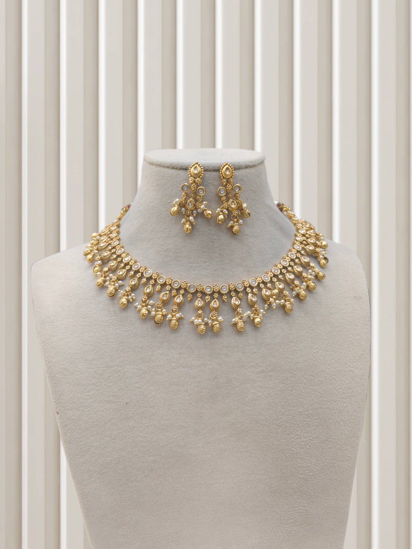 Gold Polki Necklace set/ Gold Necklace Mintin sets