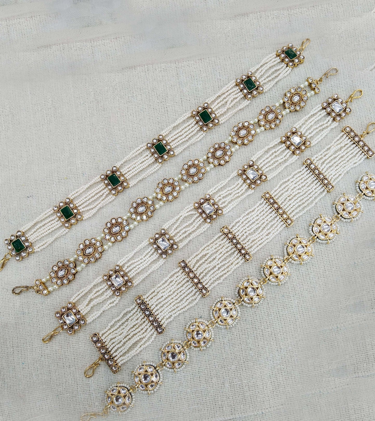 Indian Headpiece Matha Patti Head piece sheesh fool/Bollywood Head Piece Tikka Hair chain/ Indian Head Jewellery