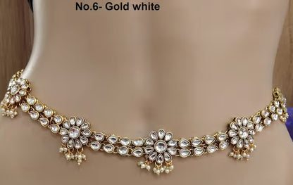 Waist Chain Kundan Belly Sari Saree Chain Indian Jewelry Jewellery Kamarbandh Kamarband Belt/Indian Body Chain Jewellery/Kundan waist belt