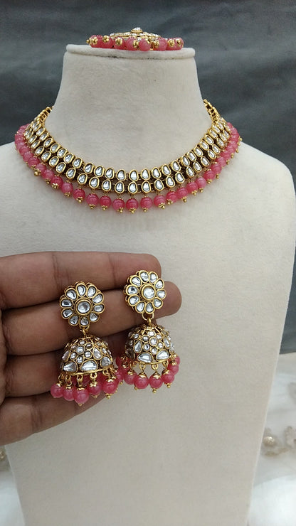 Kundan necklace Jewellery Set/ Gold kundan gajjri Indian jewellery kundan boxes sets