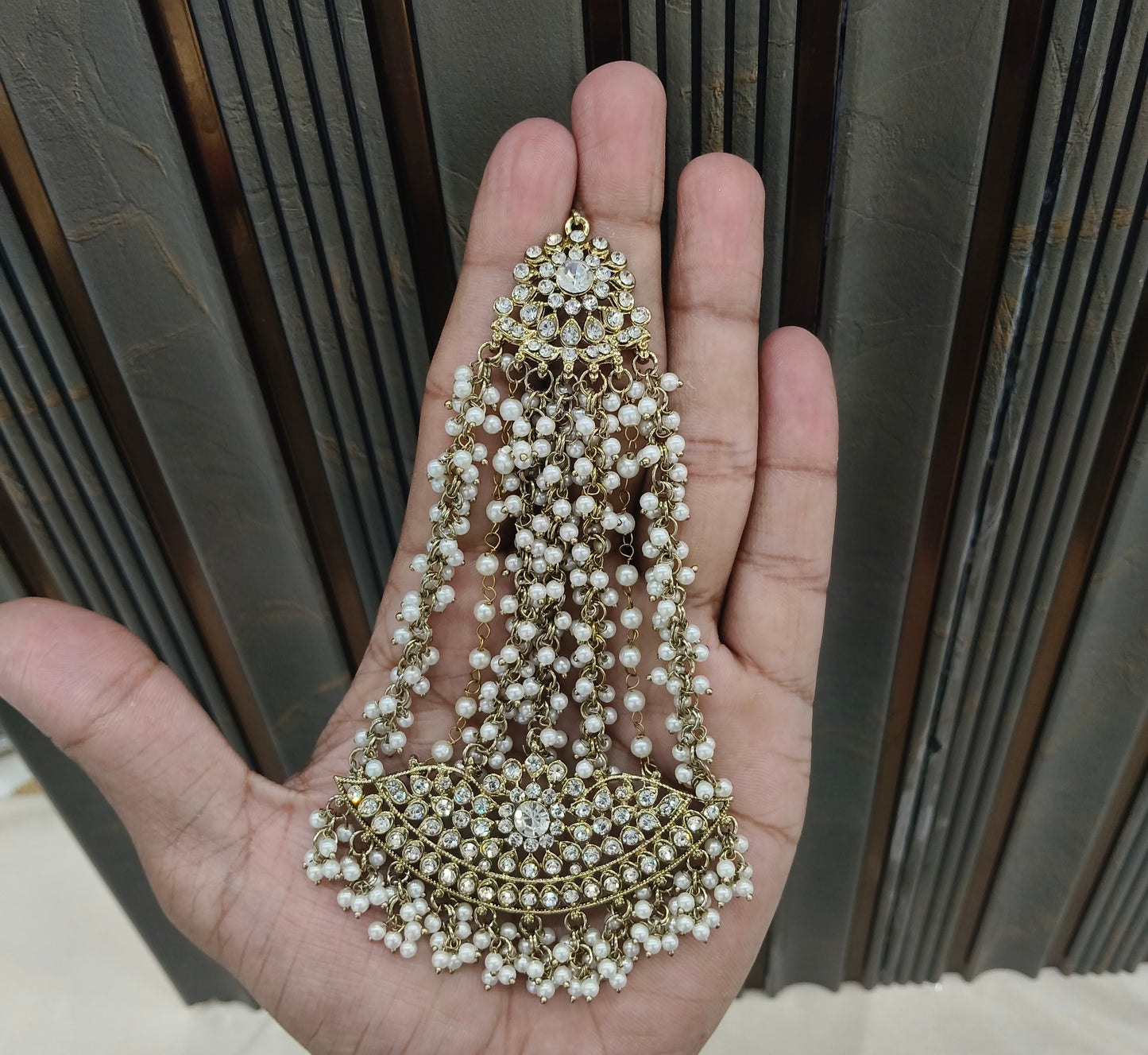 Antique White Headpassa Jhumar Tracey Jewellery