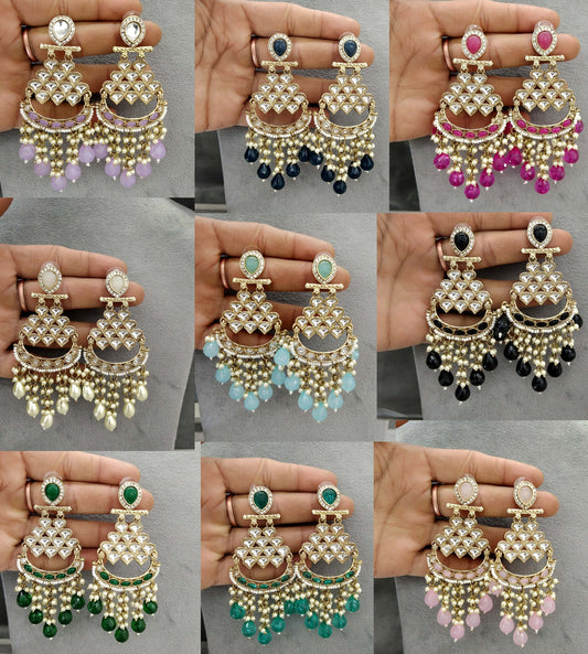 Indian Kundan Earrings Jewelry/Kundan Earrings/ bollywood Earrings tiger Set