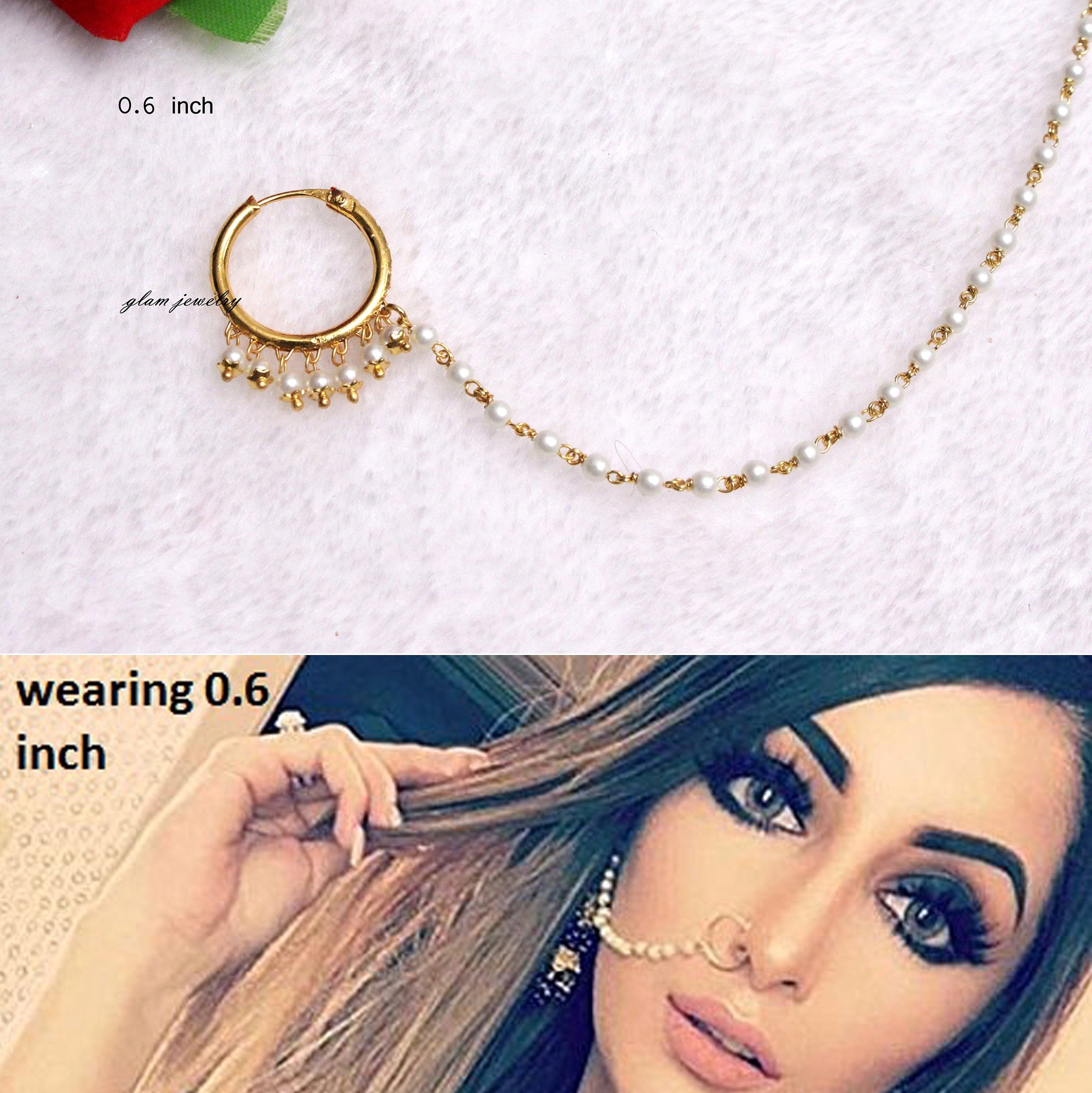 Nose Piercing Chain Across | Nose Ring Chain Ear | Chain Nose Ring Earring  - 1piece - Aliexpress