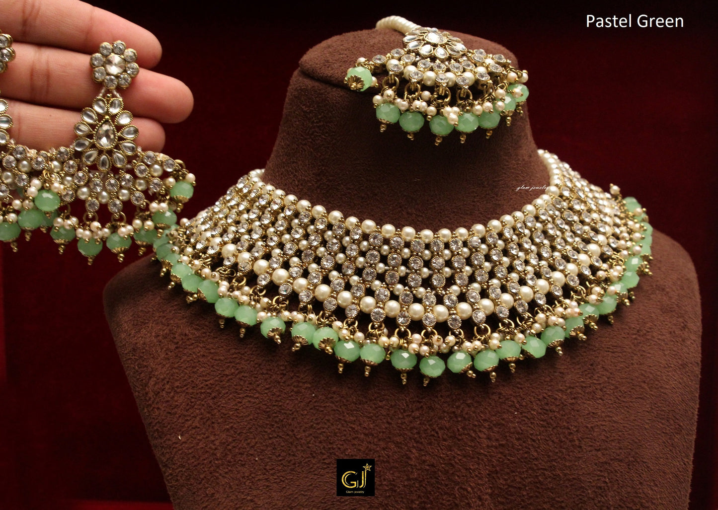 Indian Jewellery/Bridal Gold Bollywood Jewellery Necklace noun Set
