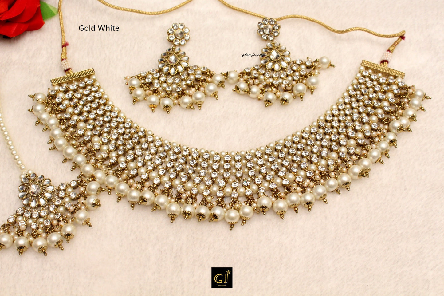 Indian Jewellery/Bridal Gold Bollywood Jewellery Necklace noun Set