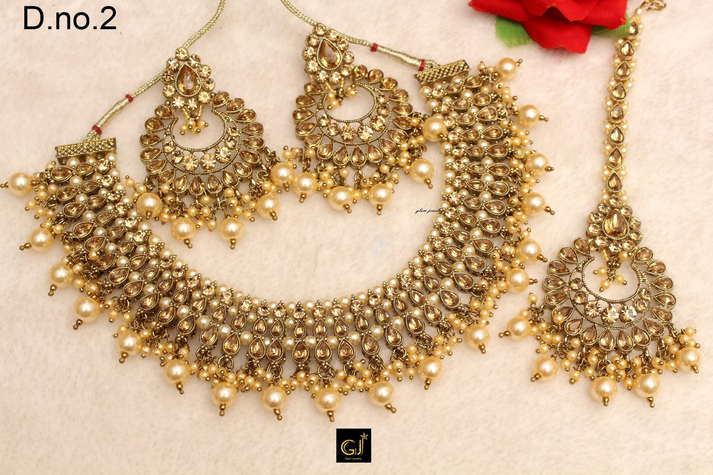 Indian  Jewellery Green  Necklace Tikka Set/Antique Gold Kundan Bollywood Necklace longman Set