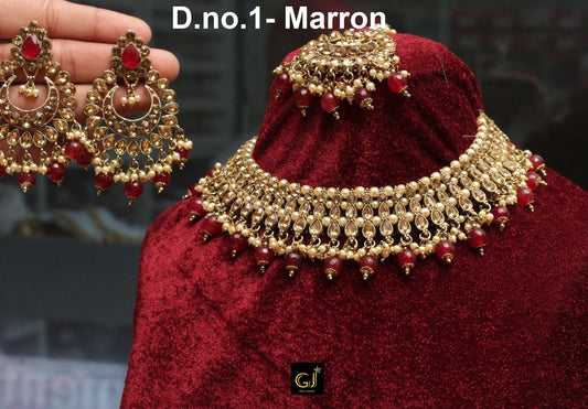 Indian  Jewellery Green  Necklace Tikka Set/Antique Gold Kundan Bollywood Necklace longman Set