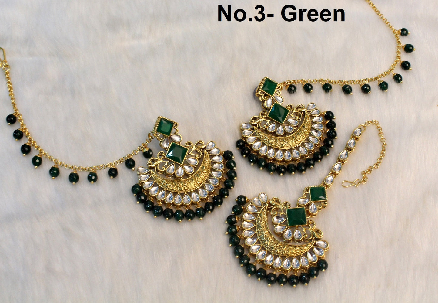 Indian Jewellery/Big Chandbali Kundan Jewellery Earrings Tikka /Indian Earrings Punjabi Bollywood Set Jewellery/Pakistani Punjabi Bollywood Set