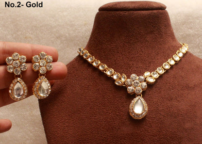 Gold  Kundan necklace Set/Gold/Silver/firoji/red  Indian Wedding Bridal Ethnic Jewellery NecklaceSet/Indian jewellery kundan sets