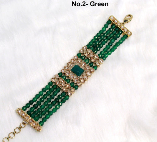 Indian Hand Bracelets  Jewellery/Traditional Bollywood Jewelry/Gold/green hand cuff bracelets/Wedding bracelets