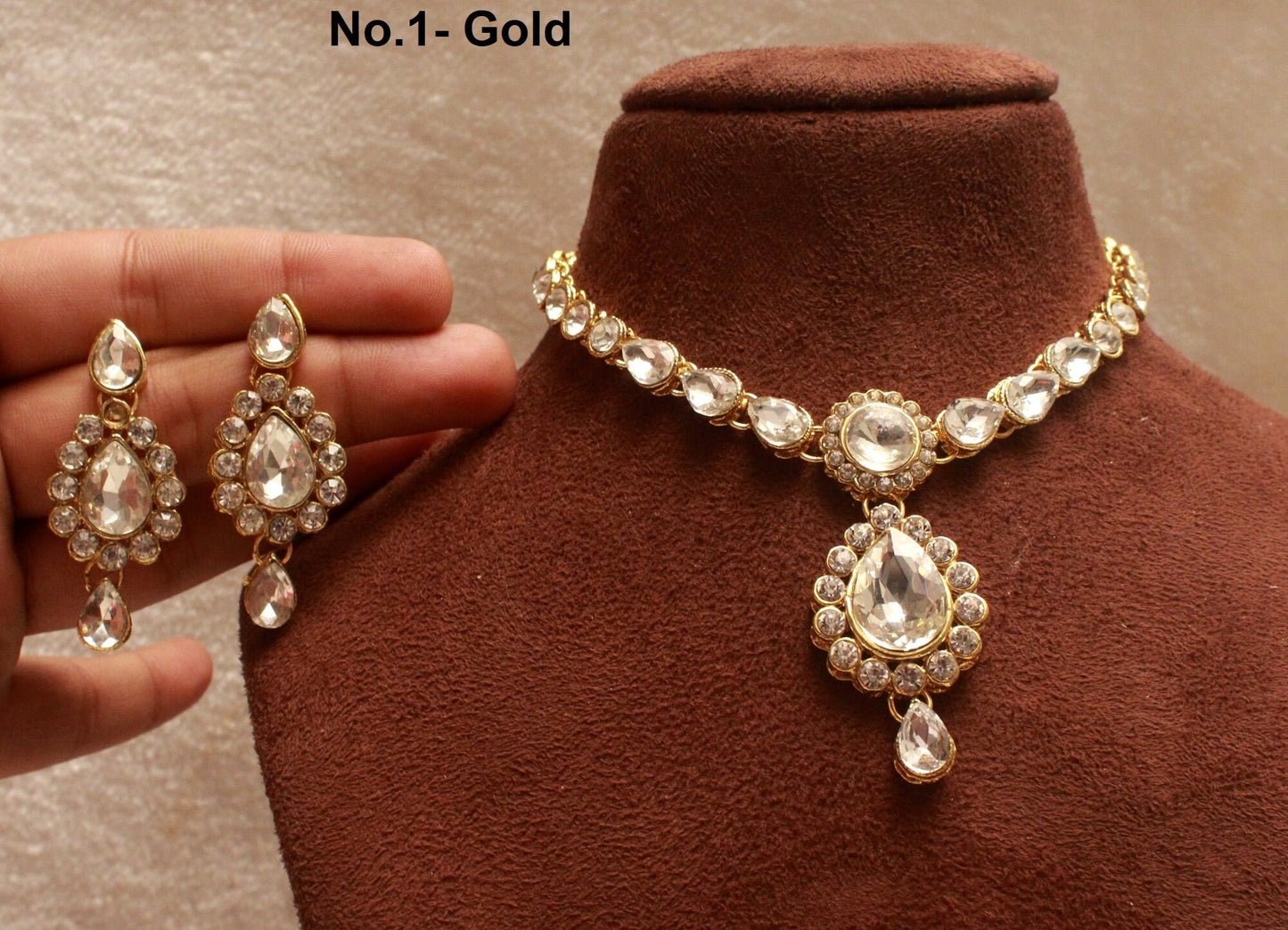 Gold  Kundan necklace Set/Gold/Silver/firoji/red  Indian Wedding Bridal Ethnic Jewellery NecklaceSet/Indian jewellery kundan sets